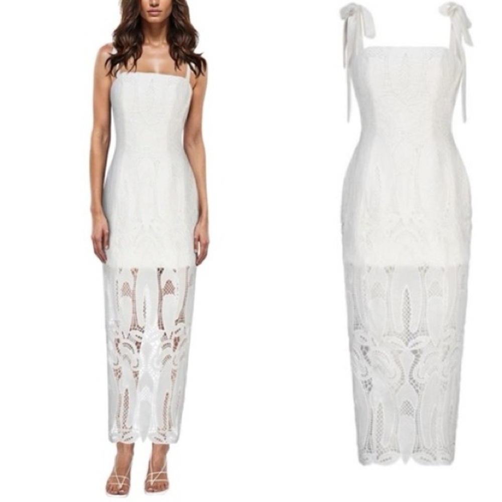 NWT Atoir Maisie Dress White Embroidered Lace Sheath Sz 6